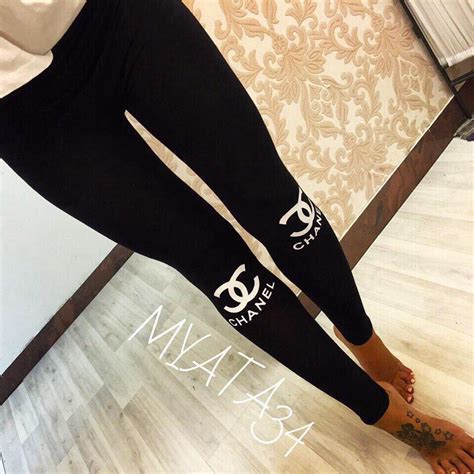 black chanel leggings|chanel leggings with logo.